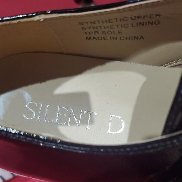 Silent D Black and White Platform Loafers with Silver Buckles - Picture 2 of 11